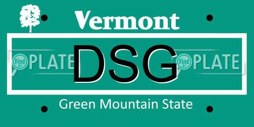 DSG Vermont License Plate