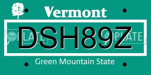 DSH89Z Vermont License Plate