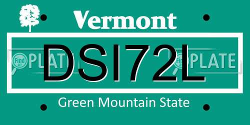 DSI72L Vermont License Plate
