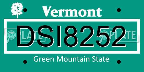 DSI8252 Vermont License Plate