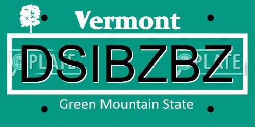 DSIBZBZ Vermont License Plate