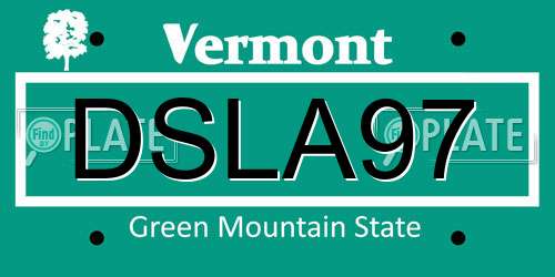 DSLA97 Vermont License Plate