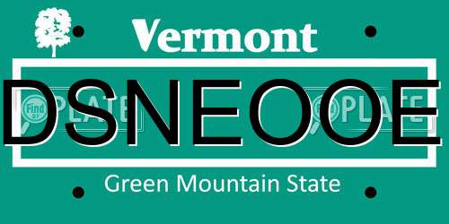 DSNEOOE Vermont License Plate