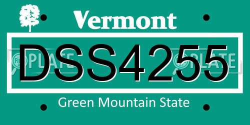 DSS4255 Vermont License Plate