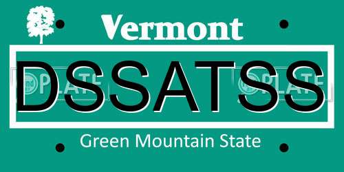 DSSATSS Vermont License Plate