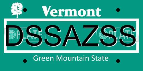 DSSAZSS Vermont License Plate