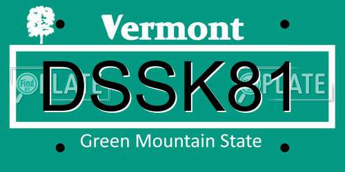 DSSK81 Vermont License Plate