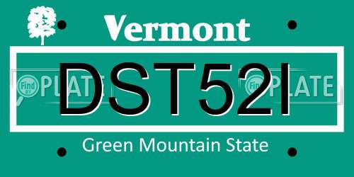 DST52I Vermont License Plate