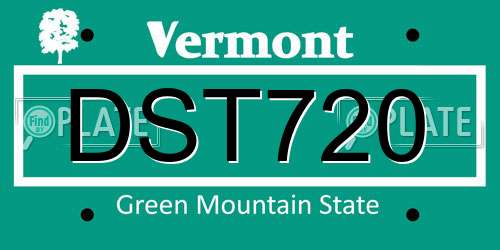 DST720 Vermont License Plate