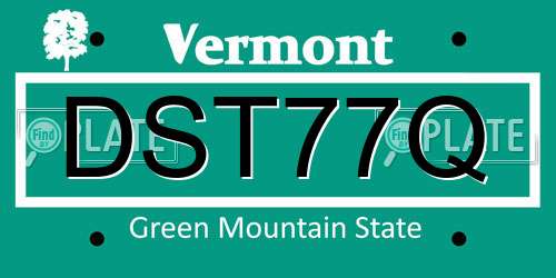 DST77Q Vermont License Plate