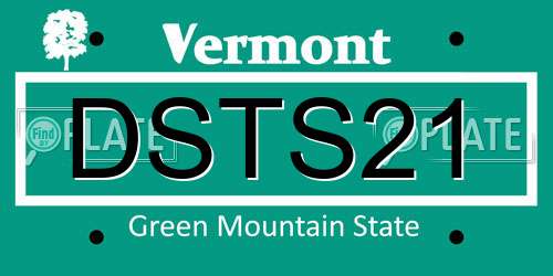 DSTS21 Vermont License Plate