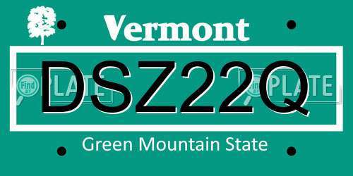 DSZ22Q Vermont License Plate