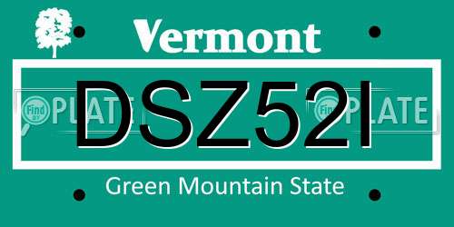 DSZ52I Vermont License Plate