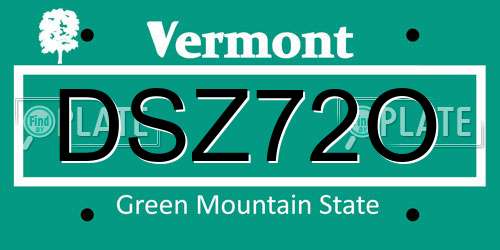 DSZ72O Vermont License Plate