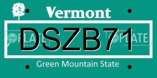 DSZB71 Vermont License Plate