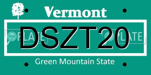 DSZT20 Vermont License Plate