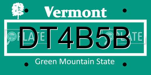 DT4B5B Vermont License Plate