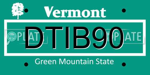 DTIB90 Vermont License Plate