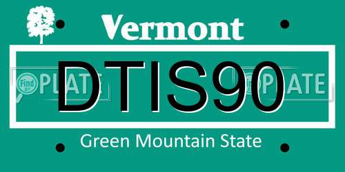 DTIS90 Vermont License Plate