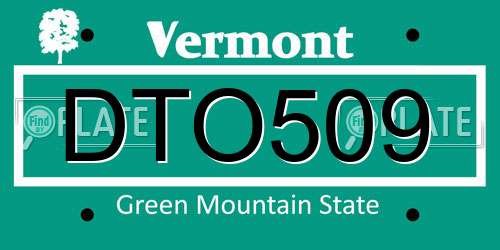 DTO509 Vermont License Plate