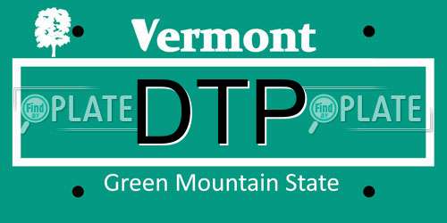 DTP Vermont License Plate