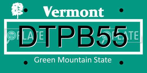 DTPB55 Vermont License Plate