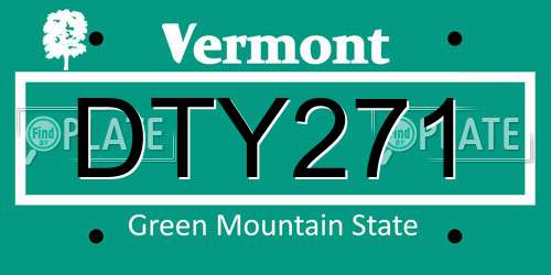 DTY271 Vermont License Plate