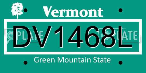 DV1468L Vermont License Plate