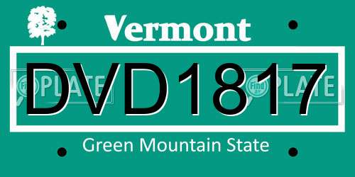 DVD1817 Vermont License Plate