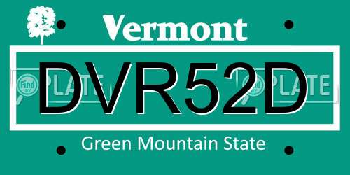 DVR52D Vermont License Plate