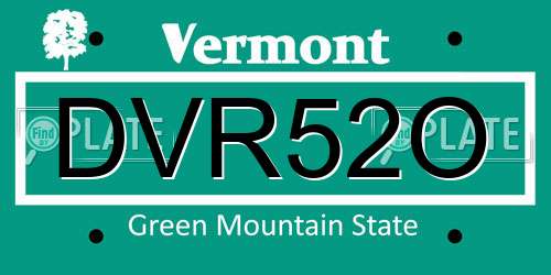 DVR52O Vermont License Plate