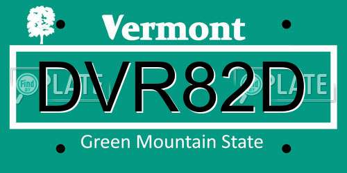 DVR82D Vermont License Plate