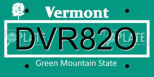 DVR82O Vermont License Plate