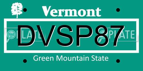 DVSP87 Vermont License Plate