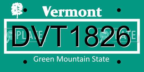 DVT1826 Vermont License Plate