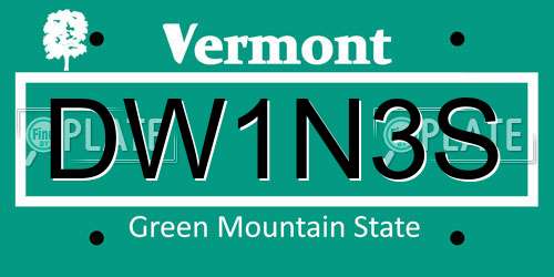 DW1N3S Vermont License Plate