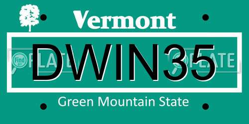 DWIN35 Vermont License Plate