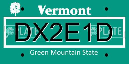 DX2E1D Vermont License Plate