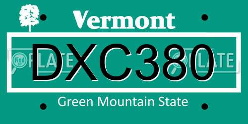 DXC380 Vermont License Plate