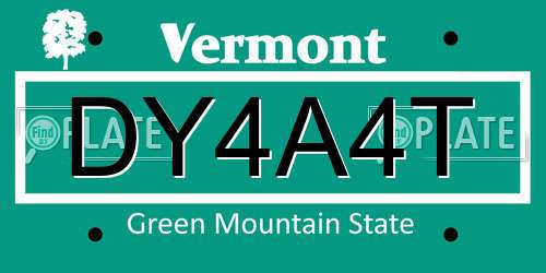 DY4A4T Vermont License Plate