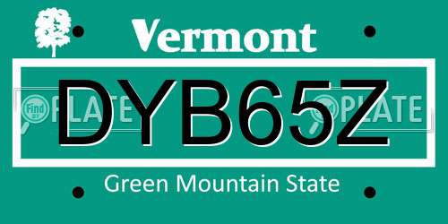 DYB65Z Vermont License Plate