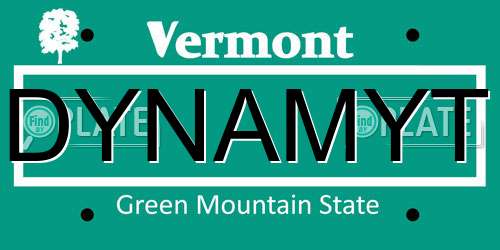 DYNAMYT Vermont License Plate