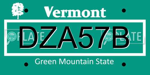 DZA57B Vermont License Plate