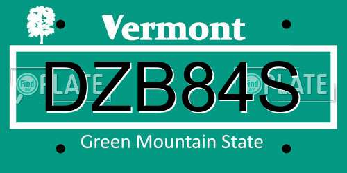 DZB84S Vermont License Plate