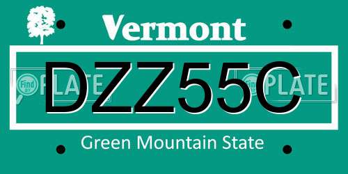DZZ55C Vermont License Plate