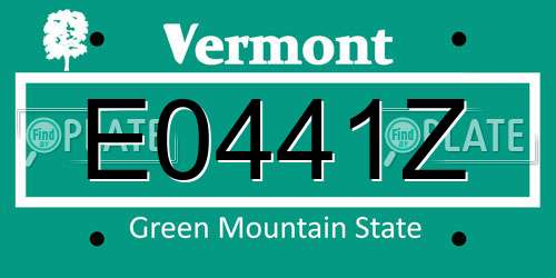 E0441Z Vermont License Plate
