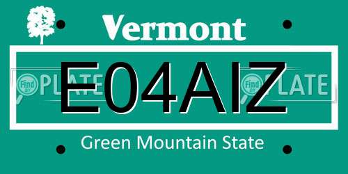 E04AIZ Vermont License Plate