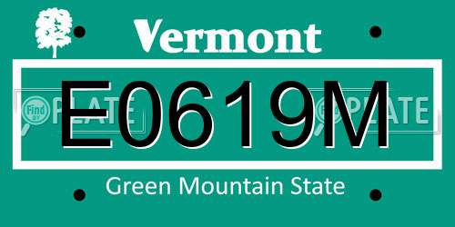 E0619M Vermont License Plate