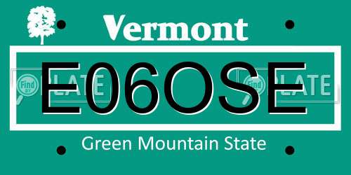 E06OSE Vermont License Plate