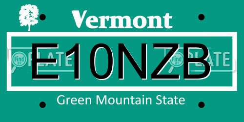 E10NZB Vermont License Plate